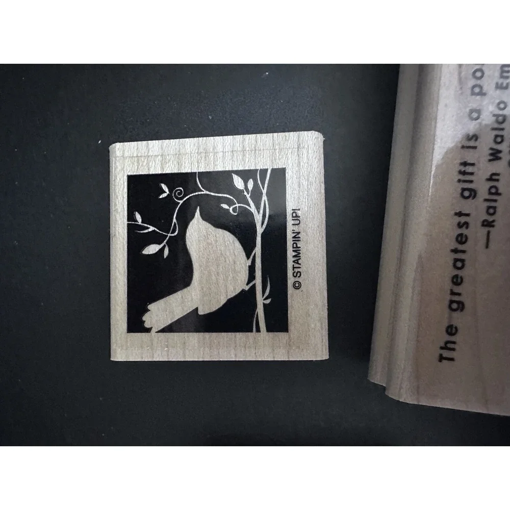 Stampin' Up! Of the Earth - Set of‎ 4 wood-mount stamps Bird Flowers